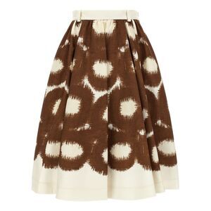 Prada Brown Cotton Midi Women's Skirt